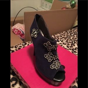 Blue studded heels
